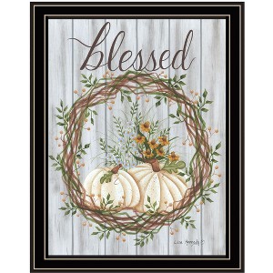 HomeRoots Blessed Wreath Black Framed Print Wall Art - 1 of 3