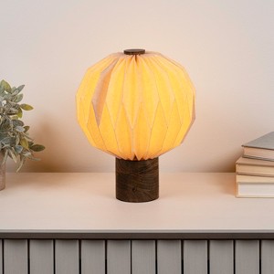 JONATHAN Y Quincy 11" Modern Minimalist Paper Pleated Orb Accent LED Table Lamp - 1 of 4