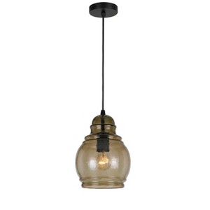 Cal Lighting 60W Teramo RippLED Glass Pendant (Edison Bulb Not included) - 1 of 2