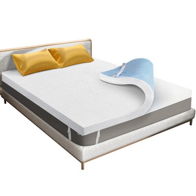 3" Gel Memory Foam Mattress Topper with Cooling Bamboo Cover - Breathable & Supportive