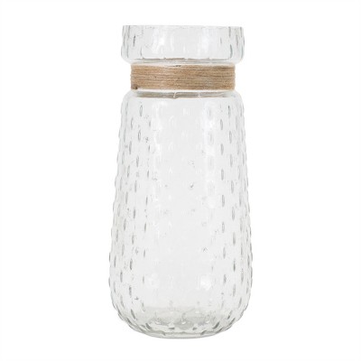 Texture Glass Vase with Jute Accent (Set of 2)