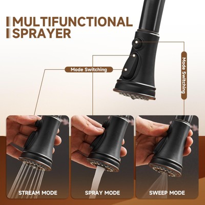 Oil-Rubbed Bronze Pull-Down Kitchen Faucet with Spray