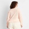 Women's Crewneck Lace Peplum Sweater - Future Collective Light Pink - 2 of 3