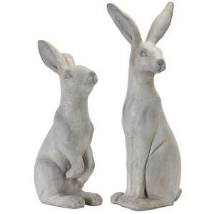 Melrose Natural Stone Rabbit Statue (Set of 2) - 1 of 2