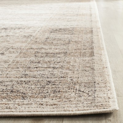 Gray Rectangular Wool and Viscose Vintage Area Rug