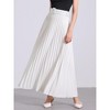 Allegra K Women's Flowy Pleated Elastic High Waist with Belt A-line Skirt - 4 of 4