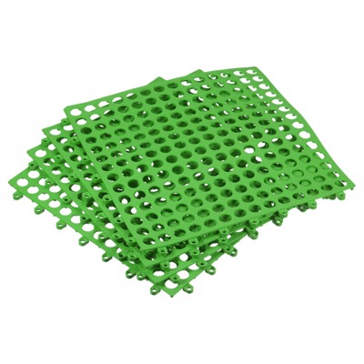 Unique Bargains Interlocking Cushion Pvc Non-slip Drain Floor Splicing Mats  For Yard Balcony Bathroom Pool Green : Target