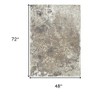 HomeRoots 5' X 7' Gray and White Abstract Non Skid Area Rug - 3 of 4