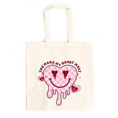 City Creek Prints Make My Heart Melt Canvas Tote Bag - 15x16 - Natural