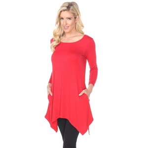 Women's 3/4 Sleeve Makayla Tunic Top with Pockets - White Mark - 1 of 3