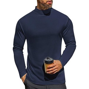 Ekouaer Men's Mock Turtleneck Long Sleeve Turtle Neck Tops Lightweight Undershirt Thermal Sweater Shirts - 1 of 4