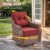 POCASSY Outdoor Swivel Patio Chairs Set with 6-Inch Thick Cushions, All Weather Brown Wicker Patio Furniture Set Outdoor Bistro Set for Porch - 4 of 4