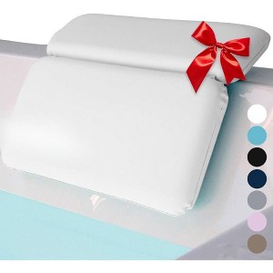 Bath Pillow for Tub with Headrest for Neck and Back Support, 2-Panel Luxury Bathtub Pillow with Strong Suction Cups - 1 of 4
