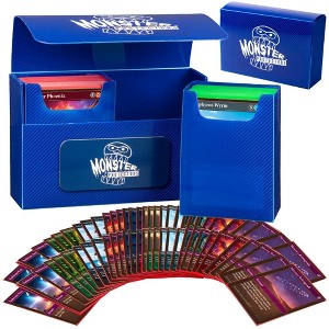 Monster Protectors Trading Card Double Deck Box with Self-locking Magnetic Closure - Blue (Fits Yugioh, Pokemon, Magic the Gathering Cards) - 1 of 4