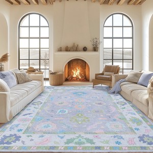 LOVEVOOK Large Area Rugs for Living Room, Non-Slip Bedroom Rug, Modern Oushak Carpet Machine Washable Rugs, Ideal for Office Dining Room - 1 of 2