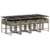 vidaXL Patio Dining Set with Cushions Table and Chairs Outdoor Poly Rattan - Gray Glass 8-Piece - 4 of 4