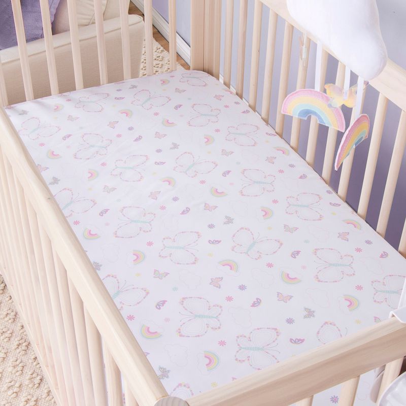 Sammy & Lou Foral Butterfly Baby Nursery Crib Bedding Set - 4pc, 6 of 10