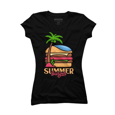 Junior's Design By Humans Summer Burger By VEKTORKITA T-Shirt