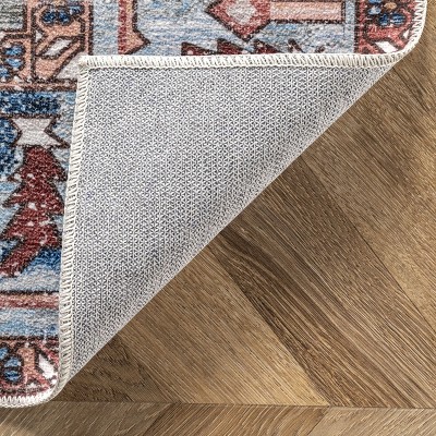 Eliza Multi-Color Traditional Medallion Washable Area Rug
