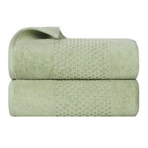 Zero Twist Waffle Textured Cotton Medium Weight Towel Set by Blue Nile Mills - 1 of 4