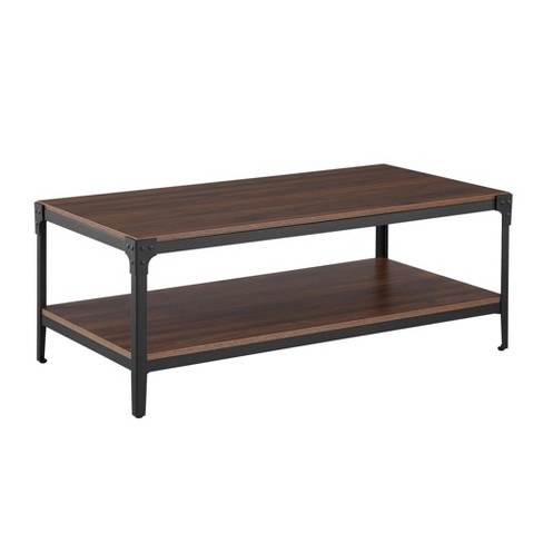 46 Urban Industrial Angle Iron Wood Coffee Table Saracina Home Target