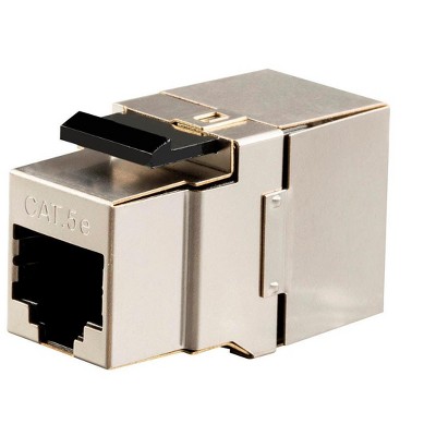 Monoprice Cat5e RJ-45 Fully Shielded 180-Degree Punch Down Keystone Jack, Black