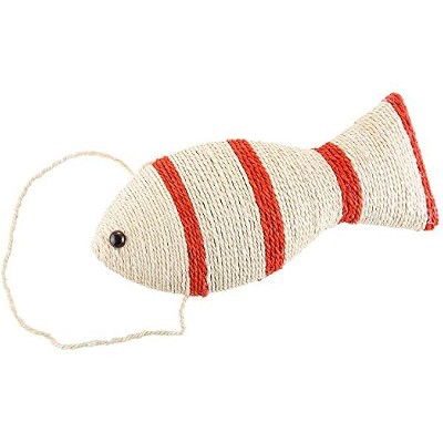 Cat Scratching Toy - Fish Shaped with Hanger 15 x 6.5 x 3 Inches by PETMAKER