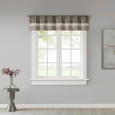Natural Polyoni Pintuck Window Valance with Rod Pocket