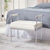 Pim Small Rectangle Bench W/ Arms - White/Chrome - Safavieh - 2 of 4