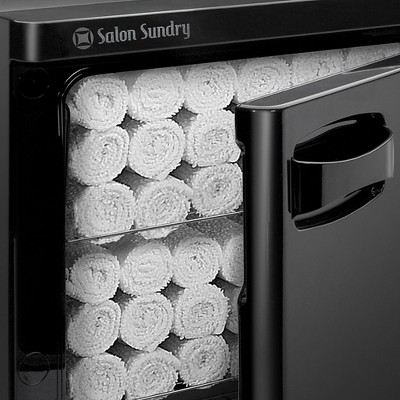 Large Black Metal Electric Towel Warmer Cabinet