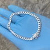 RMZ GOLD NYC Rhodium Solid 925 Sterling Silver Miami Cuban Link Bracelet 8.5'' snap clasp box lock - 2 of 3