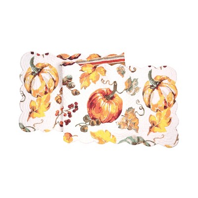 C&F Home 14" x 51" Watercolor Pumpkin Table Thanksgiving Table Runner