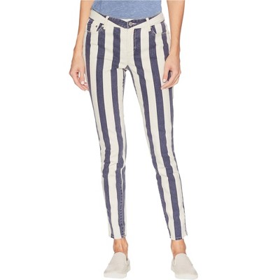 Vince Camuto Womens Striped Skinny Fit Jeans