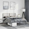 vidaXL Metal Bed Frame without Mattress with Headboard Black Twin - 2 of 4