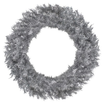 Northlight 36" Silver Tinsel Artificial Christmas Wreath, Unlit