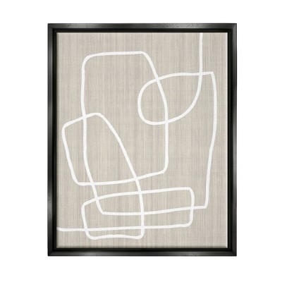 Stupell Industries Contemporary White Line Shapes Minimal Grain Design