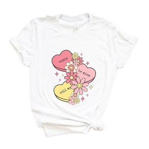 Simply Sage Market Women's Retro Valentine Hearts Short Sleeve Graphic Tee - 1 of 4