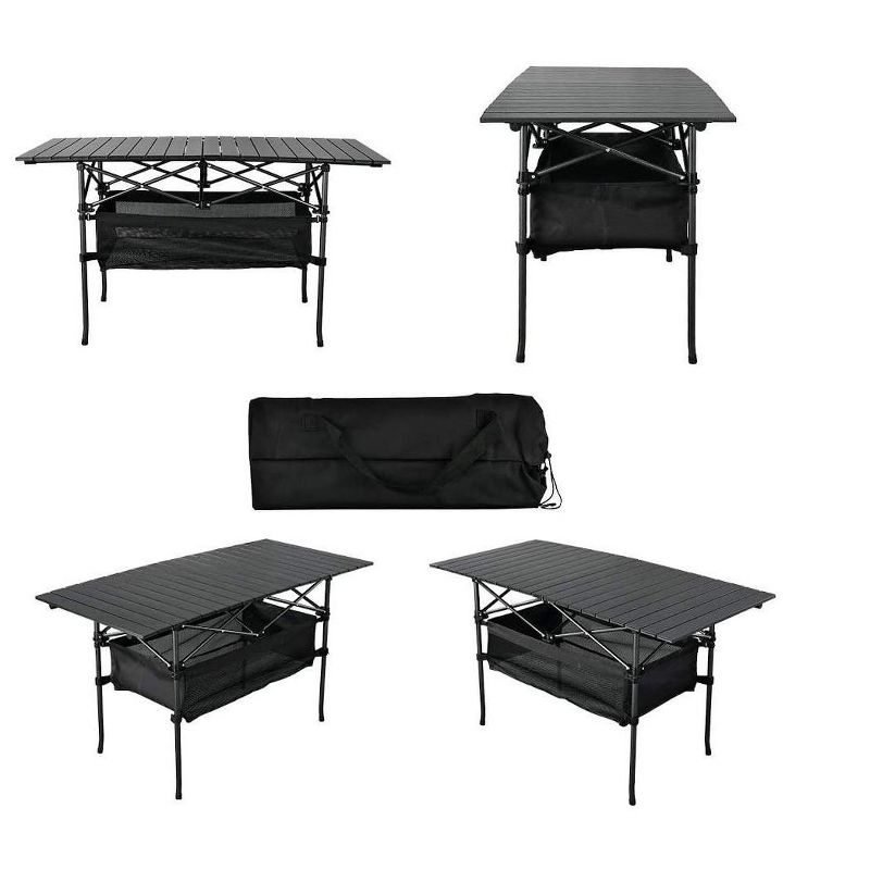 MPM Outdoor Folding Portable Picnic Camping Table, Aluminum Roll-up Table with Carrying Bag for Beach Backyard BBQ Party, 2 of 6