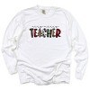 Simply Sage Market Very Merry Teacher Plaid Garment Dyed Long Sleeve - 2XL - White - 2 of 4