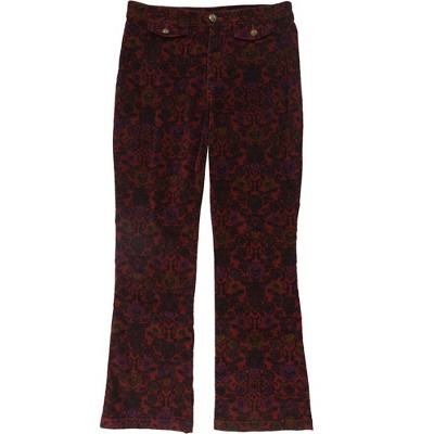 Free People Womens Tailored Flare Floral Casual Cropped Pants