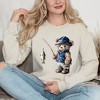 Simply Sage Market Women's Graphic Sweatshirt Teddy Bear Fisherman - 2 of 4