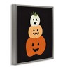 Stupell Industries Happy Jack-o-Lanterns on Black Floating Frame Canvas Art - 2 of 4