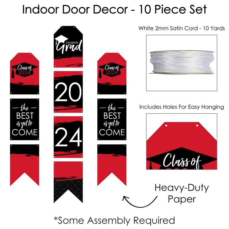 Big Dot of Happiness Red Grad - Best is Yet to Come - Hanging Vertical Paper Door Banners - 2024 Red Grad Party Wall Decor Kit - Indoor Door Decor, 5 of 8