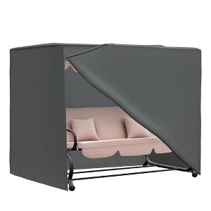 Aghana Digitals Dark Gray Oxford Cloth Outdoor Swing Cover, 81"x49"x65", UV/Waterproof with - 1 of 4