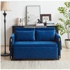 Vynxaria 54" Modern Convertible Sofa Bed with Detachable Arm Pockets & Pillows - 2 of 3