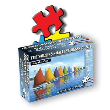 TDC Games World's Smallest Jigsaw Puzzle - Into the Wind - Measures 4 x 6 inches when assembled - Includes Tweezers