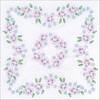 Jack Dempsey Stamped White Quilt Blocks 18"X18" 6/Pkg-Lavender Flowers - 2 of 3