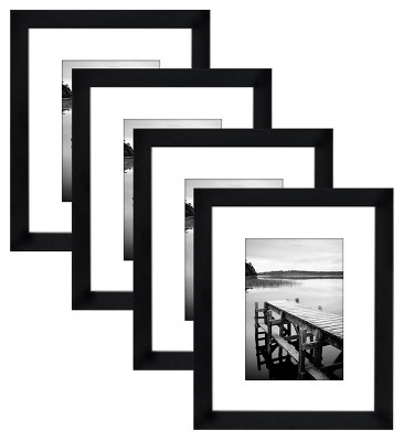 Americanflat 2 Pack 11x14 Inches Picture Frame With 8x10 Inches Mat -  Composite Wood With Glass Cover - Black : Target