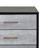 Royal Hampton 19 Inch Glamorous Style Nightstand, 3 Drawers, Black, Silver, Gold - 3 of 4
