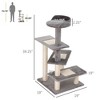 Kumasinova  5-Tier Spiral Modern Cat Tree,40" Cat Tower with Scratching Post,Cat Tree Tower with Perches & Play Center,Multi-Level Cat Furniture,Gray - 2 of 4